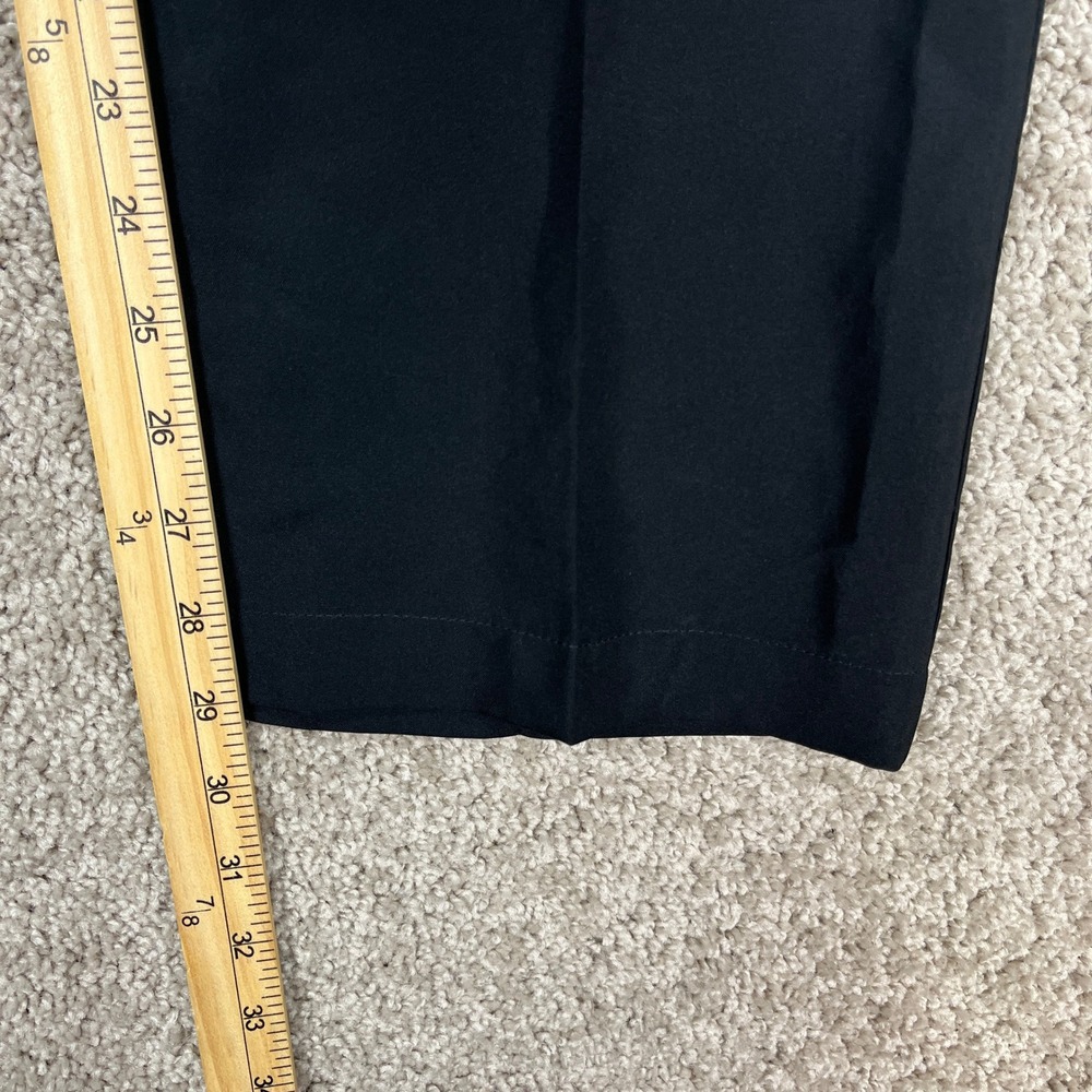 Adidas Pants Mens 40x30 Black Flat Front Performance Trousers Golf 3 Stripe EUC - Picture 9 of 11